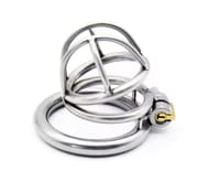 Lockable Stainless Steel Male Chastity Device Belt Cock Cage with 3 Size Penis Ring Bondage Adult Game Sex Toys for Men A231_img_3