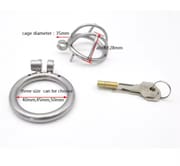 Lockable Stainless Steel Male Chastity Device Belt Cock Cage with 3 Size Penis Ring Bondage Adult Game Sex Toys for Men A231_img_5