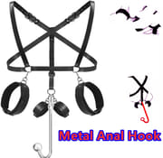 Erotic Toys Kits Adjustable Bondage Reverse Handcuffs Metal Anal Hook Binding Belt Sets Sex Toy For Couples BDSM Adult Toys_img_0