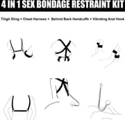 Erotic Toys Kits Adjustable Bondage Reverse Handcuffs Metal Anal Hook Binding Belt Sets Sex Toy For Couples BDSM Adult Toys_img_1
