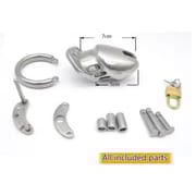 Male Stainless Steel/Chrome Plated Chastity Device Lockable Breathable Cock Cage Adult Product Penis Ring Sex Toys for Adult Men_img_4