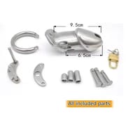 Male Stainless Steel/Chrome Plated Chastity Device Lockable Breathable Cock Cage Adult Product Penis Ring Sex Toys for Adult Men_img_5