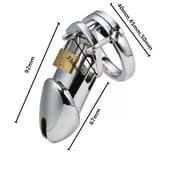 Male Stainless Steel/Chrome Plated Chastity Device Lockable Breathable Cock Cage Adult Product Penis Ring Sex Toys for Adult Men_img_7