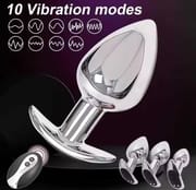SML Vibrating Anal Plug Remote Control Metal Wearable Anal Beads Butt Plug Insert Ass Vaginal Prostate Massager Sex Toy Dildo_img_0