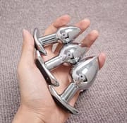 SML Vibrating Anal Plug Remote Control Metal Wearable Anal Beads Butt Plug Insert Ass Vaginal Prostate Massager Sex Toy Dildo_img_1