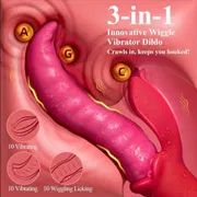 2IN1 Wave Thrusting Dildo for Women Tongue Finger Pressing Clit Stimulation Vibrator Vagina Licking Sex Toys Female Masturbator_img_1