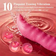 2IN1 Wave Thrusting Dildo for Women Tongue Finger Pressing Clit Stimulation Vibrator Vagina Licking Sex Toys Female Masturbator_img_3