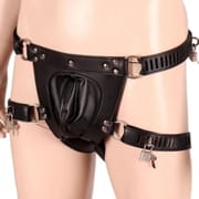 PU/Real Leather Sexy Panties BDSM Bondage Restraints Penis Cock Cage Male Chastity Devices Belt Erotic Sexy Toys_img_0