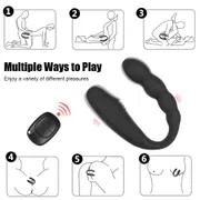 2 In 1 Dildo Anal Plug Vibrators For Women Nipple Clit Clamps Butt Dilator Female Masturbator Cordless Sex Toys Adults 18 Erotic_img_6