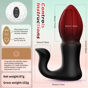 Anal Plug Vibrator 2 in 1 Remote Control Clitoris Stimulator 7 Vibration Dual Motors Vibrating Butt Plug Anal Toys for Women Man_img_5