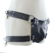 PU/Real Leather Sexy Panties BDSM Bondage Restraints Penis Cock Cage Male Chastity Devices Belt Erotic Sexy Toys_img_2
