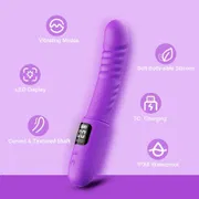 Powerful Simulation Telescopic Dildo Vibrator G-spot Clitoral Anal Stimulator 10 Speed Vibration Mode Adult Sex Toys for Women_img_7