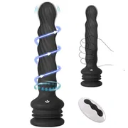 Remote Control Anal Vibrator Male Prostate Massager Wriggling Rotating Vibrating Anal Beads Adult Sex Toys with Suction Cup_img_0