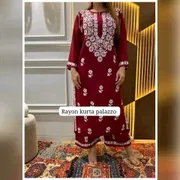 Lucknow Stitched Tow Piece (Maroon)_img_0