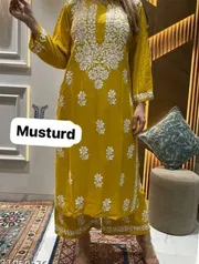 Lucknow Stitched Tow Piece (Musturd)_img_0