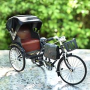 Classic Alloy Three-Wheel Rickshaw – Handmade Retro Tricycle Model for Collectors & Decorative Display_img_0