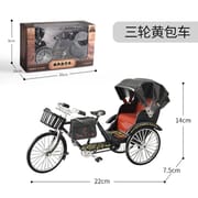 Classic Alloy Three-Wheel Rickshaw – Handmade Retro Tricycle Model for Collectors & Decorative Display_img_5