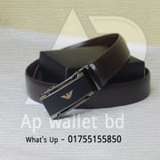 Premium Quality Original Leather Armani Gear Belt with box_img_1
