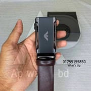 Premium Quality Original Leather Armani Gear Belt with box_img_2