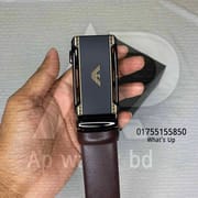 Premium Quality Original Leather Armani Gear Belt with box_img_3