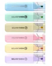 Fluorescent Highlighter Pens 6 pcs Set Pastel Macaron Colored For Drawing, Marking, Note-Taking_img_3