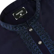 Fancy Cotton Panjabi- Metallic Blue_img_1
