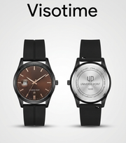 Universe Point 16305 Men's Analog Watch - Black Case, Brown Sunburst Dial with Date, and Silicone Strap_img_0