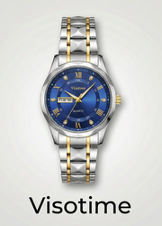 Men's Two-Tone Quartz Watch with Blue Dial and Day-Date Display_img_0