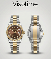 Two-Tone Oyster Perpetual Datejust Watch – Brown Dial with Diamond Hour Markers_img_0