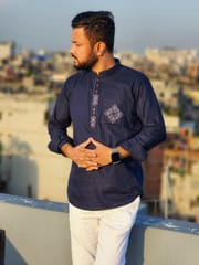 Elite pocket embroidered katua(nevy blue)_img_0