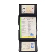 KROYSHALA Moto Biker 100% genuine leather wallet black & chocolate_img_1