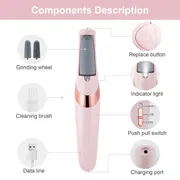 ACWOO Rechargeable Electric Callus Remover – 2-Speed Foot File with LED Light & Dual Roller Heads for Cracked Heels & Dead Skin_img_4