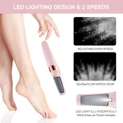 ACWOO Rechargeable Electric Callus Remover – 2-Speed Foot File with LED Light & Dual Roller Heads for Cracked Heels & Dead Skin_img_6