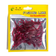 50 piece Lifelike Fishy Smell Red Soft Lures Simulation Earthworm Red Worms Artificial Fishing Lures 50 pc per bag_img_1