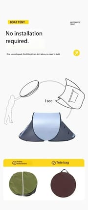 Pop-up Camping Tent for 2 People | Double Doors, UV Protection, Waterproof & Windproof with Mosquito Net_img_2
