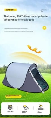 Pop-up Camping Tent for 2 People | Double Doors, UV Protection, Waterproof & Windproof with Mosquito Net_img_3