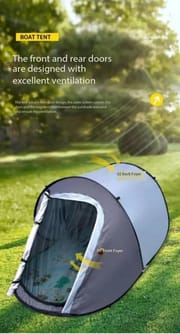 Pop-up Camping Tent for 2 People | Double Doors, UV Protection, Waterproof & Windproof with Mosquito Net_img_6