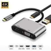 4 in 1 Combo Video Conver | Type C to VGA | Type C to HDMI | Type C-Video Adapters | Converter OTG USB Type-C to HDMI/VGA/USB 3.0/PD_img_1
