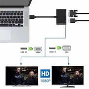 2 in 1 USB 3.0 to HDMI VGA Adapter 1080P, Built-in Driver, Support HDMI VGA Sync Output for Windows 10/8 / 7 Only, NOT Mac OS/Linux/Vista, USB to HDMI VGA HUB. (Black)_img_3