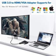 2 in 1 USB 3.0 to HDMI VGA Adapter 1080P, Built-in Driver, Support HDMI VGA Sync Output for Windows 10/8 / 7 Only, NOT Mac OS/Linux/Vista, USB to HDMI VGA HUB. (Black)_img_6