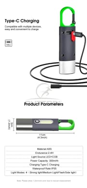 Multifunctional Keychain LED Light – Portable Camping Flashlight, Emergency Tent Lamp with Hanging Buckle_img_4