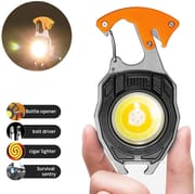 COB LED Keychain Flashlight, 800 Lumens Rechargeable Torch with 7 Modes, Built-in Lighter, Screwdriver, Whistle & Bottle Opener – Emergency Outdoor Camping Light_img_2