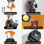 COB LED Keychain Flashlight, 800 Lumens Rechargeable Torch with 7 Modes, Built-in Lighter, Screwdriver, Whistle & Bottle Opener – Emergency Outdoor Camping Light_img_3