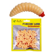 50 Pieces 1inch Maggot Baits Bread Worm Fishing Lure Plastic Fresh Water Fishing Bait_img_0
