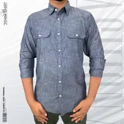 Premium Ash Blue Denim-Style Shirt_img_0