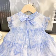 Kids Girls Summer Party Dress – Blue Tie-Dye Ruffle Gown ( 2 to 6 years)_img_4