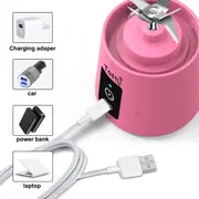 Portable Blender, Personal Mini Bottle Travel Electric Smoothie Blender Maker Fruit Juicer Cup, with 13oz Bottles_img_3