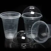 Disposal Onetime Glass Juice Glass / Cake Jar Set (Glass With Lid), 350ml 10Pcs_img_0