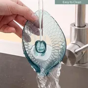 Portable Anti-slip Soap Holder Leaf Shape - লিফ শেইপ পোর্টেবল সোপ হোল্ডার_img_7