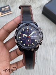 SKMEI leather belt chronograph (Black-Blue)_img_0